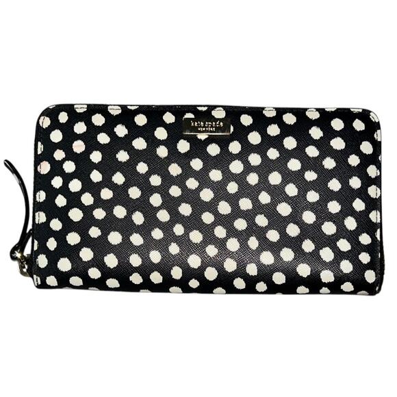 Kate Spade Laurel Way Printed Neda Musicaldot Saffiano Leather Zip-Around Wallet - Picture 1 of 10